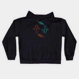 Koi Fish Line Art Collection Kids Hoodie